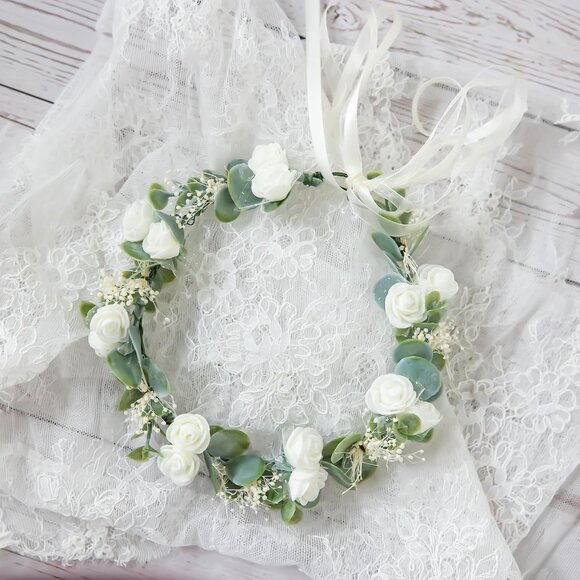 Flower Crown Floral Wreath Headband Floral Crown Wedding Festivals Photo Props H - Picture 6 of 7